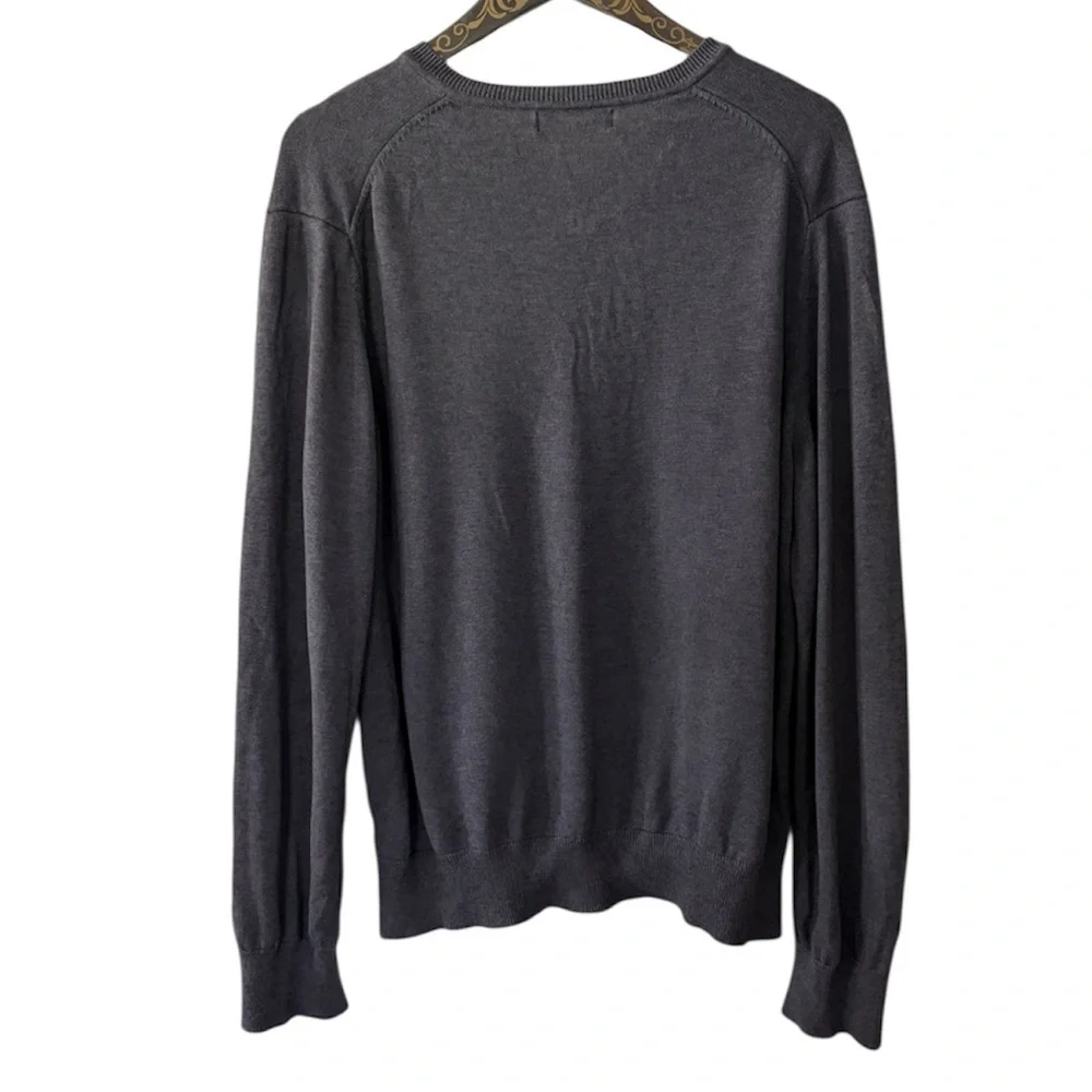 Banana Republic Silk Cashmere V-Neck Sweater‎ Men’s L Gray Lightweight Soft Knit